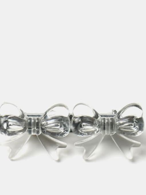 Transparent two bows Cute Bowknot Alloy Resin Clear Hair Barrette