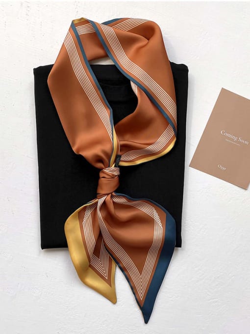 Silk Story Work Women Spring Polyester Geometric 140*9cm Scarves 1