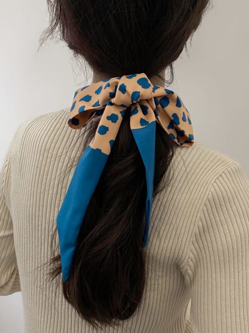 Cow yellow blue Women Spring Polyester Plaid 5*108cm Headscarf