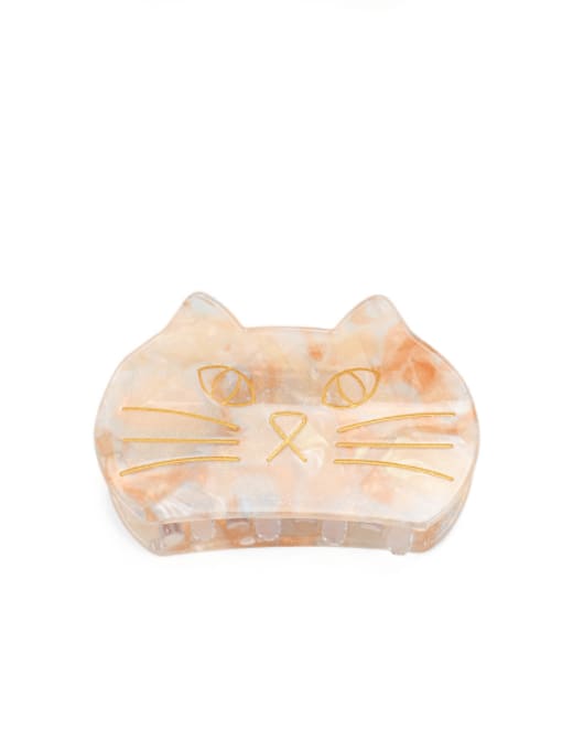 golden Cellulose Acetate Minimalist Cat Multi Color Jaw Hair Claw