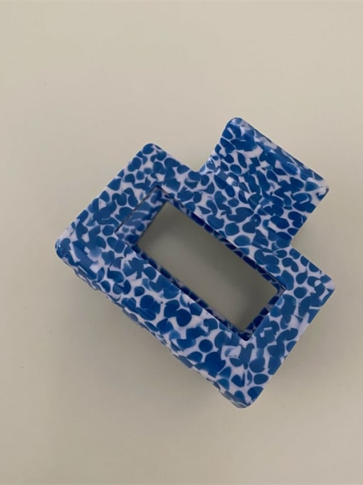 J176 B14 Small Square Blue Cellulose Acetate Trend Geometric Jaw Hair Claw