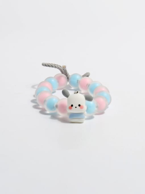 Sanliou Pacha Dog Blue Pink Bead 10x10cm Plastic Cute Animal Hair Rope
