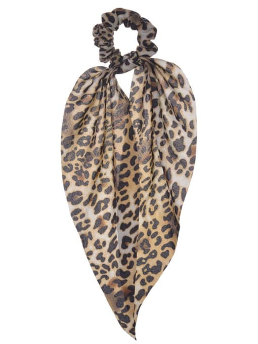 F006a Vintage satin Leopard print triangle scarf Hair Barrette/Multi-Color Optional