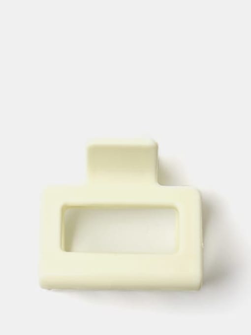 Milk White Square Grab Vintage Geometric Alloy Resin Jaw Hair Claw