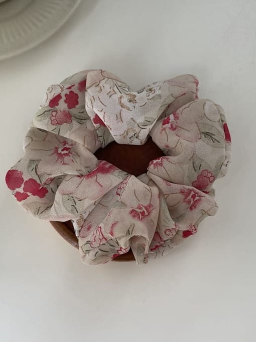 Hair circle apricot Fabric Minimalist Floral Bowknot Scrunchies Barrette