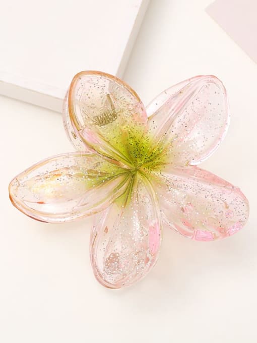 Clear Cyan Acrylic Hair Barrette flower within 8 colors