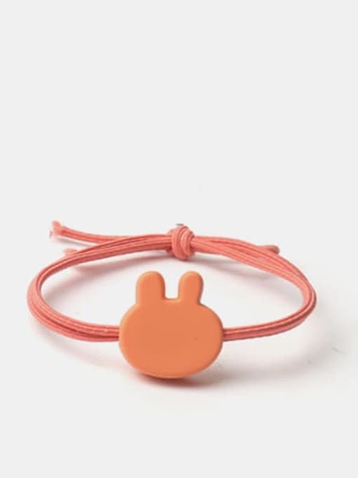 Solid rabbit head orange Cute Rabbit Resin Multi Color Hair Rope