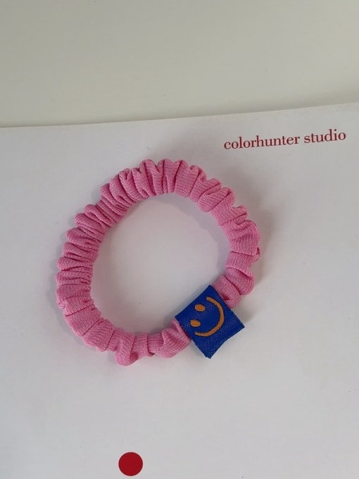 Pink Minimalist Elastic rope folds smiley Hair Barrette/Multi-Color Optional