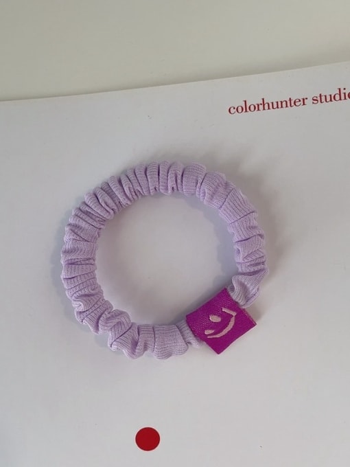 Lavender Minimalist Elastic rope folds smiley Hair Barrette/Multi-Color Optional
