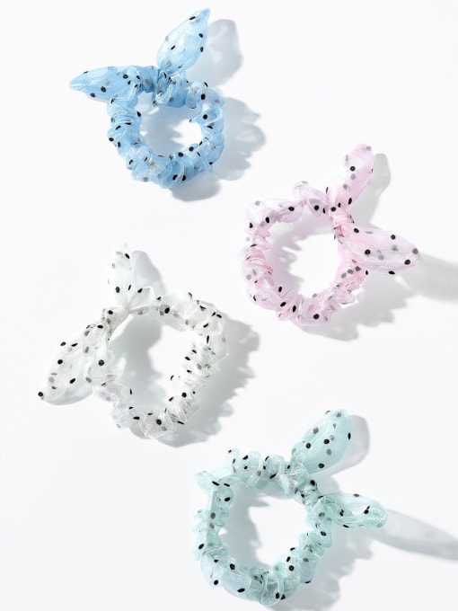 YMING Trend Yarn Rabbit ears girl cute candy color polka dot suit Hair Barrette/Multi-Color Optional 0