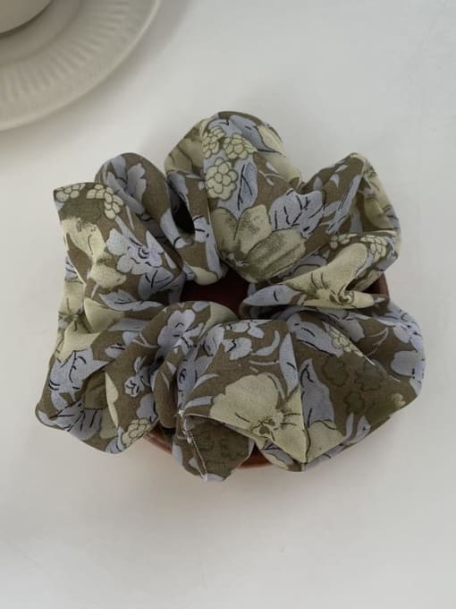 Hair circle (green) Fabric Minimalist Floral Bowknot Scrunchies Barrette