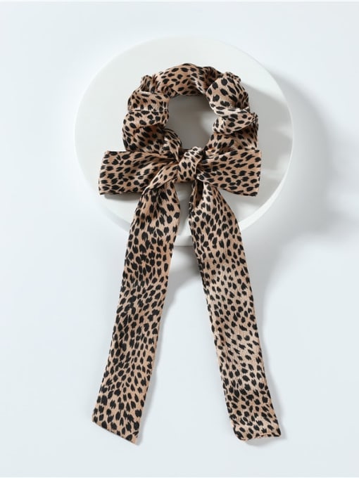 S063BKG Vintage Silk Ribbon Headband Leopard Print Hair Barrette/Multi-Color Optional