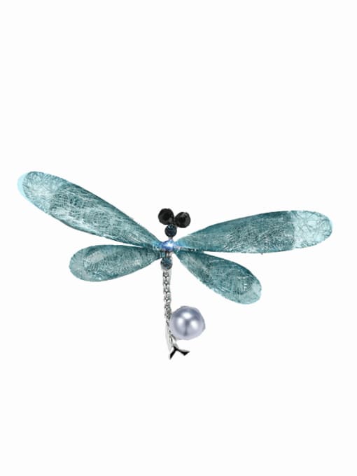 X1168 1 54 blue grey shellfish beads Alloy Resin Dragonfly Minimalist Brooch