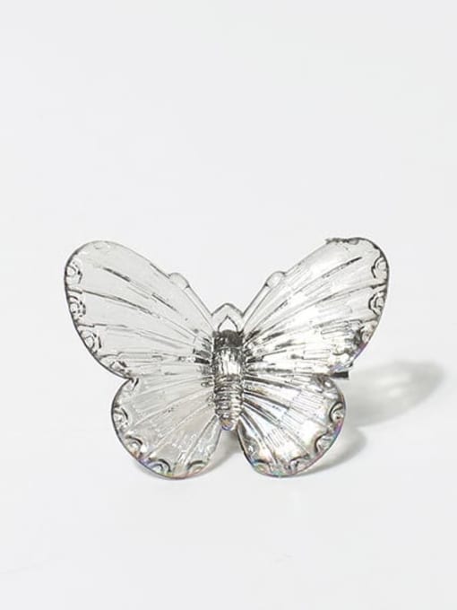 Gray transparent butterfly 30x40mm Plastic Cute Butterfly Hair Barrette/Multi-color optional