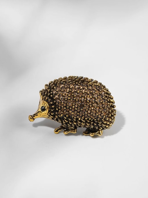 J0040 10 50 Alloy Rhinestone Animal Cute Hedgehog Brooch
