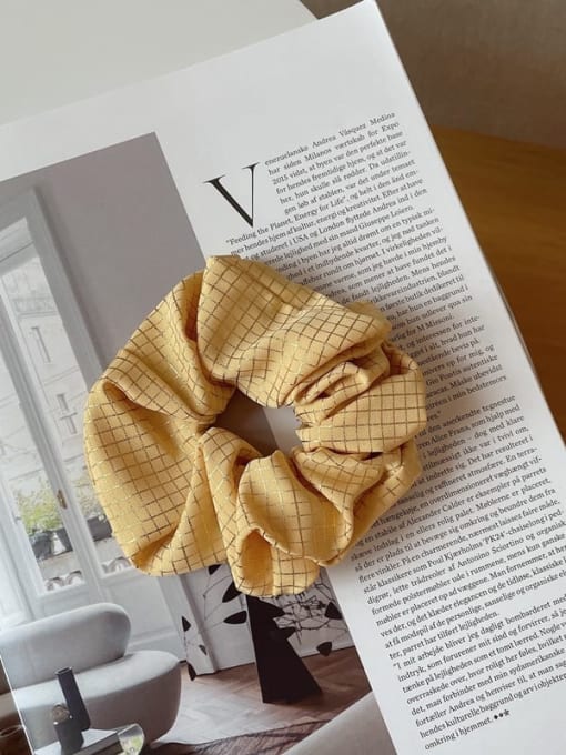 yellow Vintage Fabric golden check Hair Barrette/Multi-Color Optional