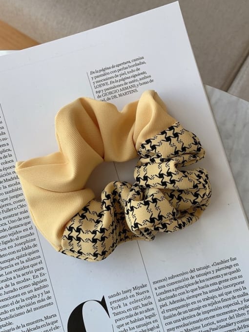 yellow Vintage Fabric Houndstooth Hair Barrette/Multi-Color Optional