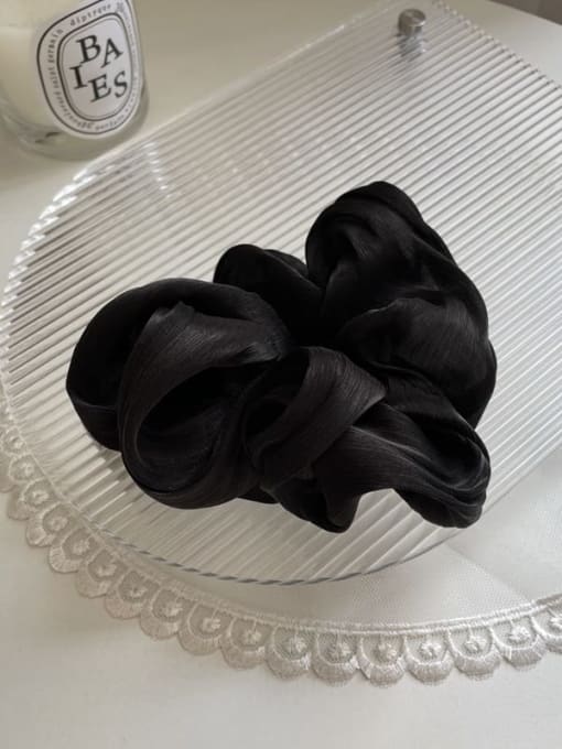 Black large intestine hair circle Satin Vintage Soft veil bow Hair Rope/Multi-color optional