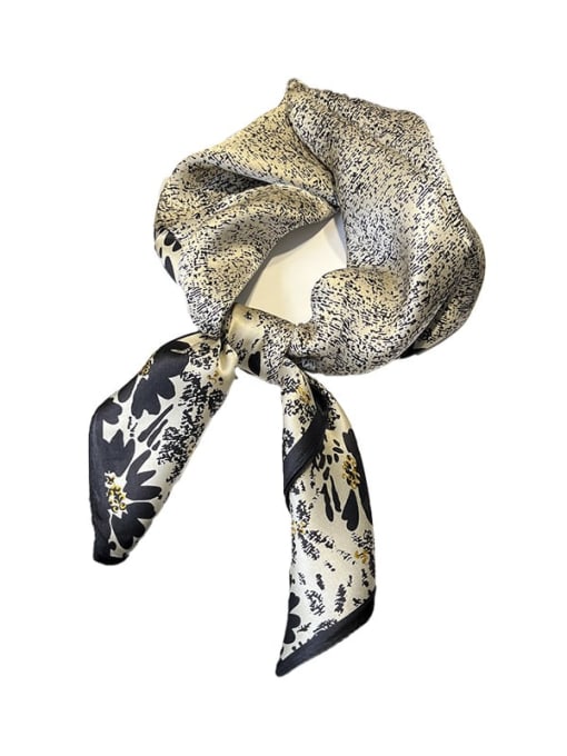 Silk Story 100% Silk Champagne Small Floral 68*68cm Small Square Scarf 0