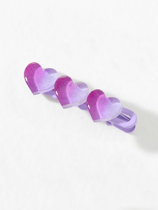 R457 1 3 Cute Acrylic Candy Color Gradient Heart Hair Clip/Multi-Color Optional
