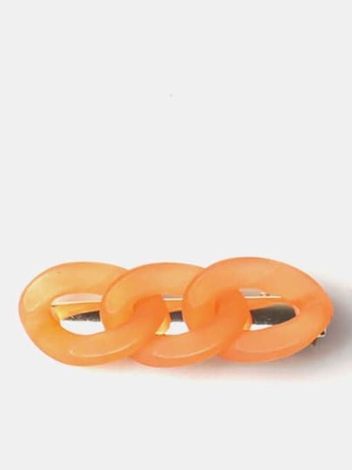 Orange Glow Chain Hairpin Plastic Cute Geometric Alloy Hair Barrette
