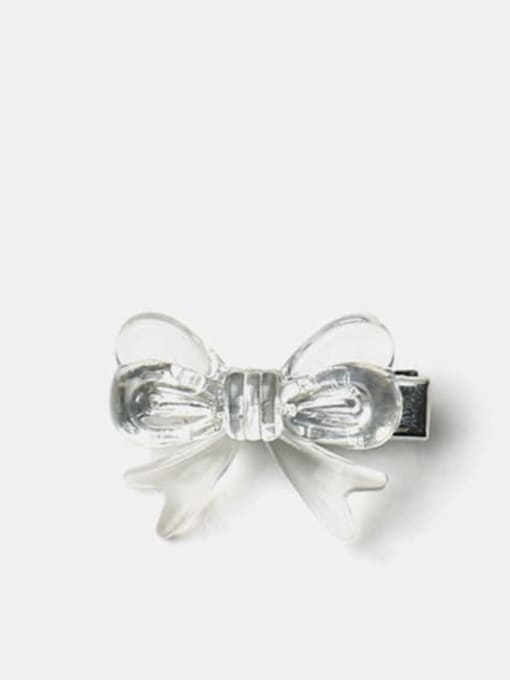 Transparent small bow Cute Bowknot Alloy Resin Clear Hair Barrette