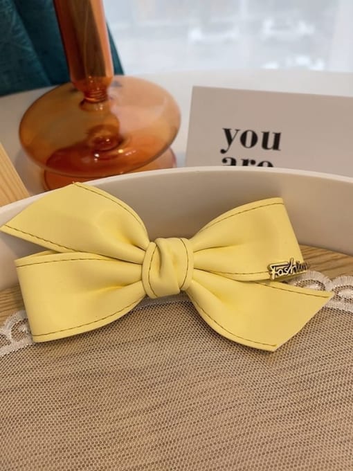 yellow Trend Artificial Leather cross butterfly Hair Barrette/Multi-Color Optional