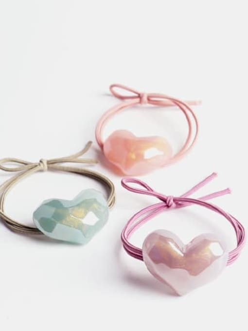 JoChic Plastic  Heart Resin Multi Color Hair Rope