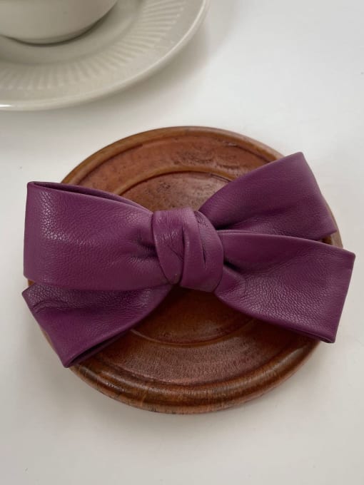 deep purple Vintage Artificial Leather cross bow Hair Barrette/Multi-Color Optional