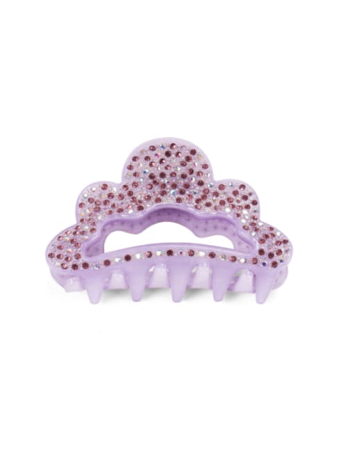 purple Acrylic Minimalist Crown Alloy Rhinestone Multi Color Jaw Hair Claw