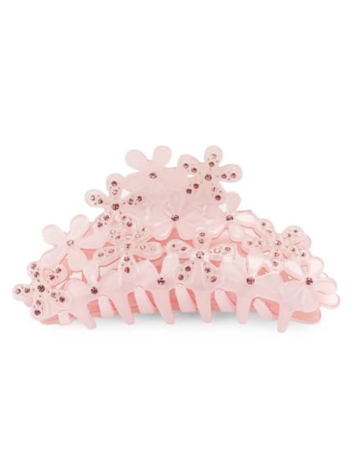 Light pink Cellulose Acetate Minimalist Hollow Flower Jaw Hair Claw