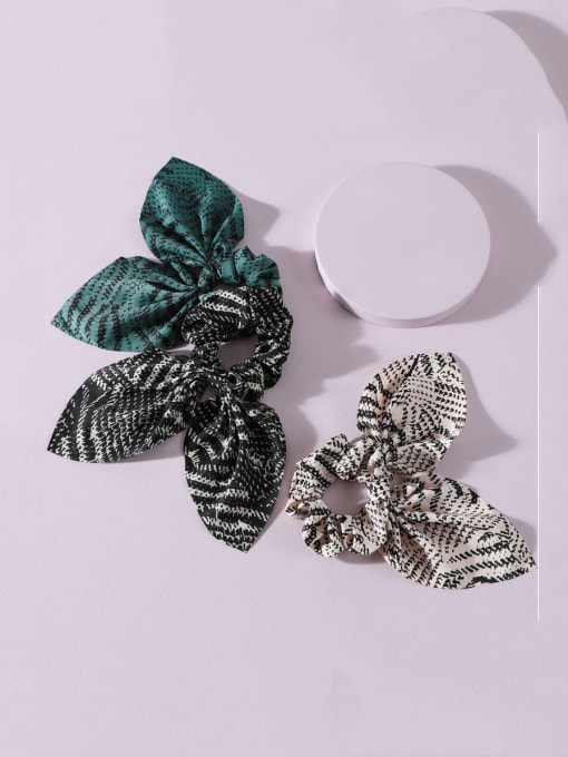 YMING Vintage Fabric Tie green birthday Korean hand-woven Hair Barrette/Multi-Color Optional 1