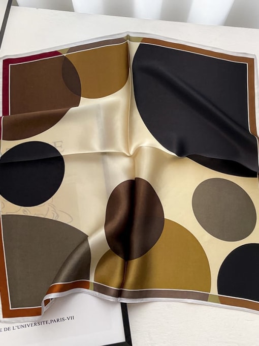 Black+Brown 100% Silk+Polka dot+53*53cm small square Silk scarf/Multi-color optional
