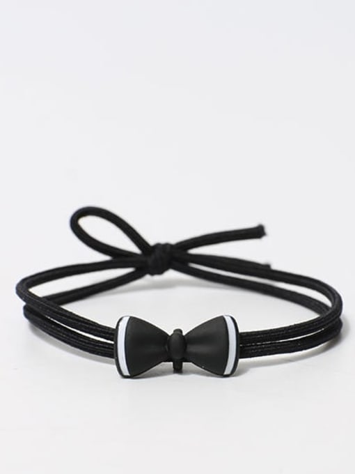 black Plastic Cute Bowknot Hair Rope