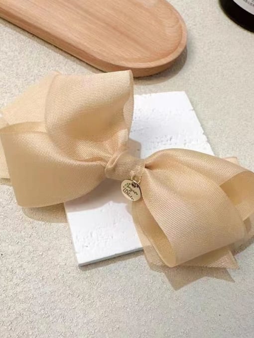 Apricot color Yarn Vintage Bowknot Alloy Hair Barrette