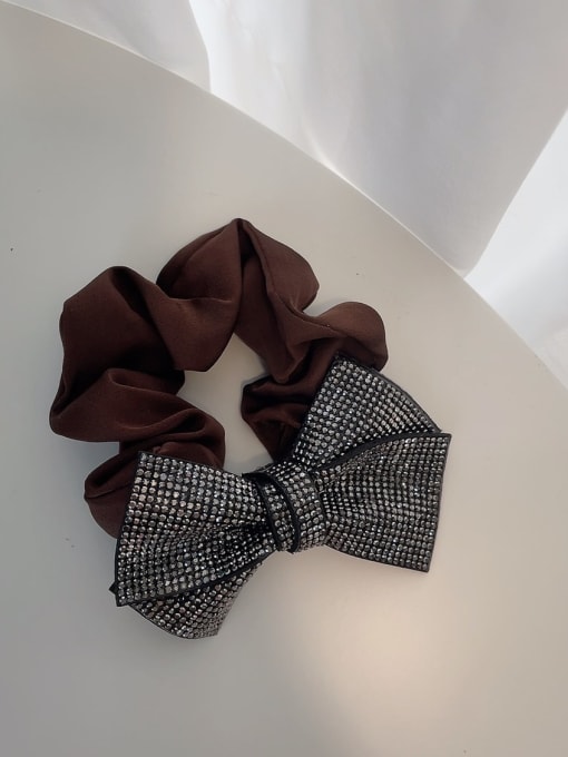 Coffee Luxury  Rhinestone fabric bow tie Hair Barrette/Multi-Color Optional
