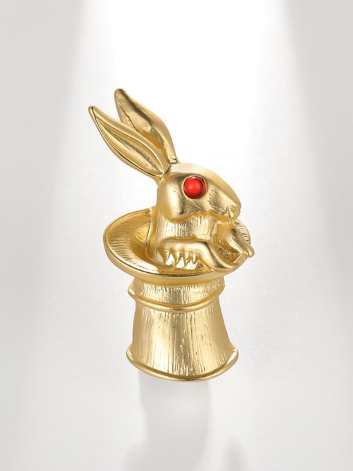 XIXI Alloy Rhinestone Rabbit Vintage Brooch 0