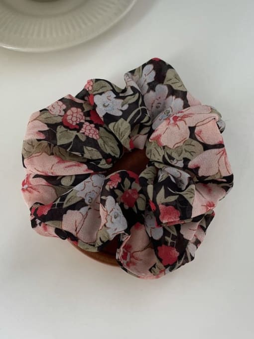 Hair circle black Fabric Minimalist Floral Bowknot Scrunchies Barrette
