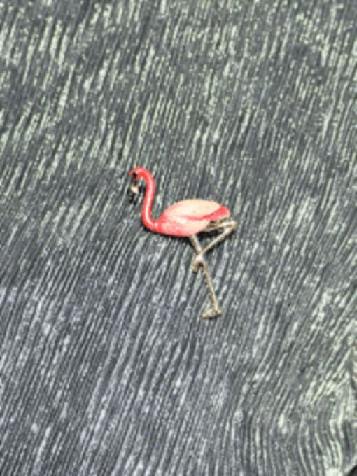 XIXI Alloy Enamel Trend Cute Animal Flamingo  Brooch 4