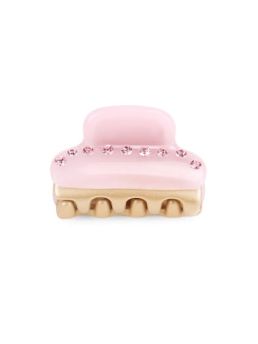 Candy pink Cellulose Acetate Minimalist Geometric Rhinestone Jaw Hair Claw