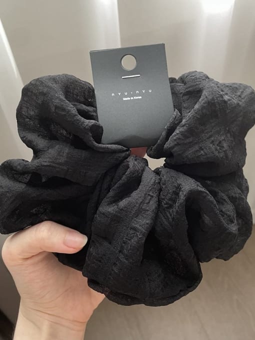 black Fabric Cute Elegant soft gauze pleats Hair Barrette