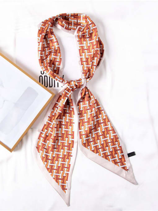 orange Women Spring Polyester Letter 150*14cm Scarves/Multi-Color Optional