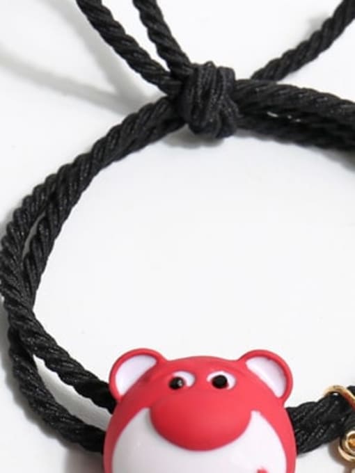 Black Strawberry Bear Hair Ring Elastic rope Cute Animal Hair Rope