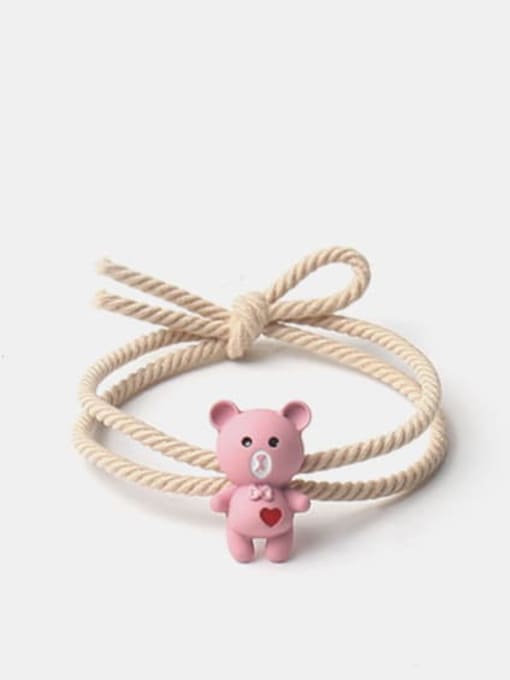 Printed love Bear Pink Alloy Cute Heart  Multi Color Hair Rope