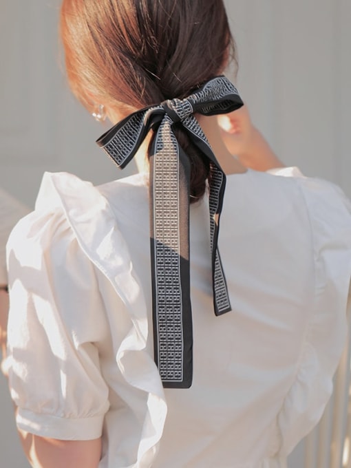 PD geometric black Women Spring Polyester Plaid 5*108cm Headscarf