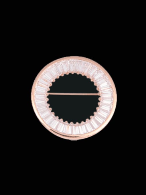 XIXI Brass Cubic Zirconia Round Minimalist Brooch 0