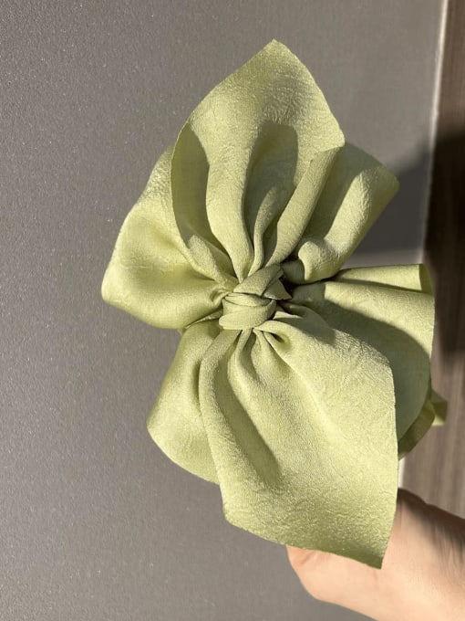 green Satin Vintage Bowknot Alloy Jaw Hair Claw