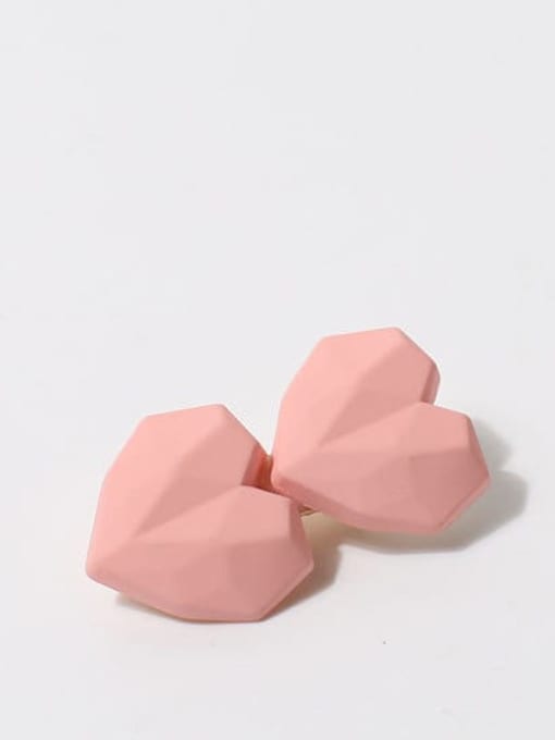 Pink Double Heart 42mm22mm Plastic Cute Heart Hair Barrette