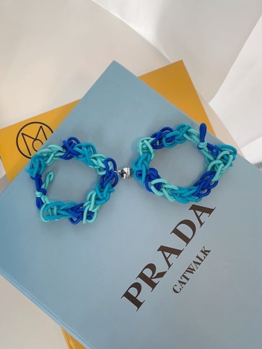 Blue pair Cute Elastic rope Weave dual bracelet/ Hair Rope /Multi-Color Optional