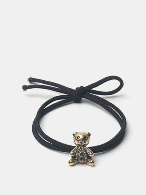 Diamond bear black rope Alloy Cute Bear Rhinestone Hair Rope